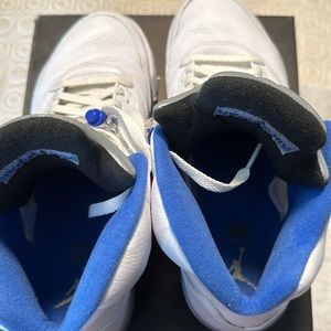 I’m selling my Blue and white  Jordan 5 and my blue and white 11 lows